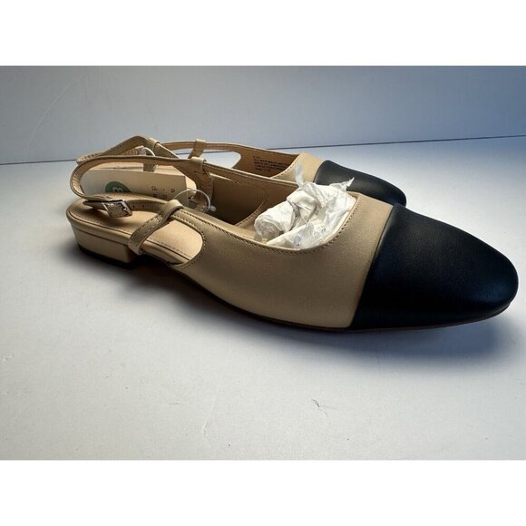 Women's Maxine Slingback Ballet Flats - A New Day Tan Cap Toe Size 8.5 NWT - Picture 1 of 10